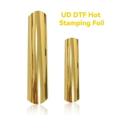 गुणवत्ता  Flexible AB UV DTF Gold Film Printing Material Cold Peel Transfer Pet Film फैक्टरी