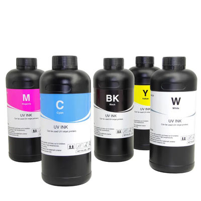 यूवी हार्ड सॉफ्ट इंक CMYKW रंग XP600 TX800 Dx5 Dx7 प्रिंट हेड के लिए 500ML