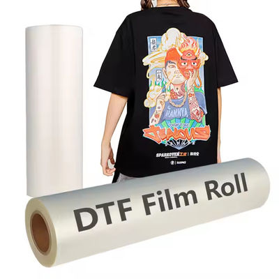 कस्टम डिजाइन के लिए 60CM डीटीएफ फिल्म 75mic, ठंडा और गर्म छील टी-शर्ट और परिधान के लिए आदर्श