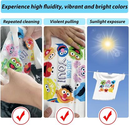 टी शर्ट डिजाइन प्रिंटिंग पालतू फिल्म Epson Dtf स्याही Cmykw 1000ml प्रति बोतल के लिए L1800